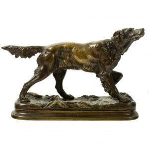 Bronze d'édition ancienne Jules Moigniez (1835–1894) - Épagneul de chasse