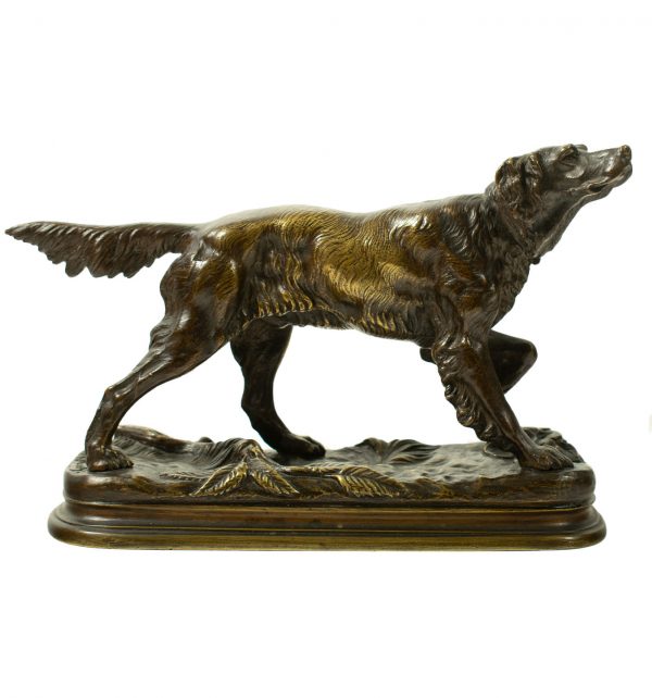 Bronze d'édition ancienne Jules Moigniez (1835–1894) - Épagneul de chasse