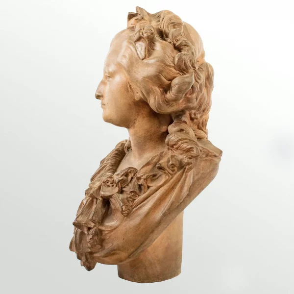Albert-Ernest CARRIER-BELLEUSE (1824 - 1887) Terracotta bust of a young woman - Image 2