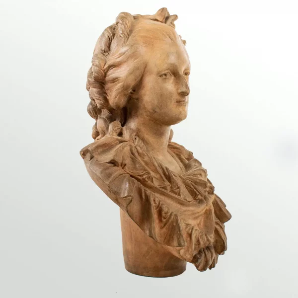 Albert-Ernest CARRIER-BELLEUSE (1824 - 1887) Terracotta bust of a young woman - Image 4