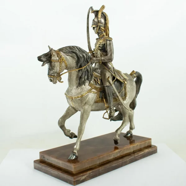 Bronze Sculpture "IMPERIAL FRENCH CUIRASSIER 1804" - Italian mid 19th Century - Image 7