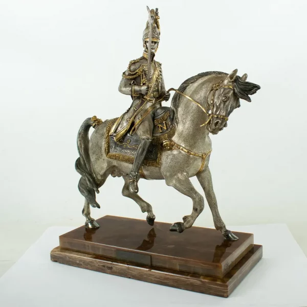 Bronze Sculpture "IMPERIAL FRENCH CUIRASSIER 1804" - Italian mid 19th Century - Image 3
