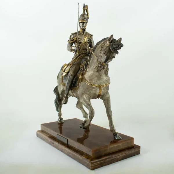 Bronze Sculpture "IMPERIAL FRENCH CUIRASSIER 1804" - Italian mid 19th Century - Image 4