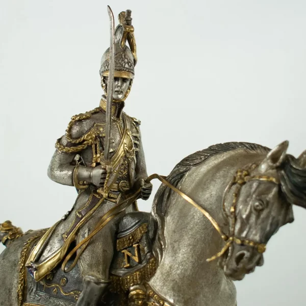 Bronze Sculpture "IMPERIAL FRENCH CUIRASSIER 1804" - Italian mid 19th Century - Image 5