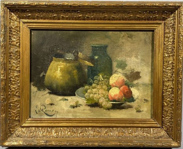 Constantin Le Roux (1850-1909), Nature morte aux fruits et à la cruche