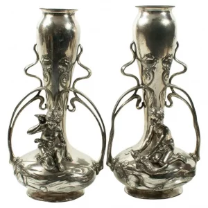 Rare Pair of ART NOUVEAU Vases by WMF, Circa 1900