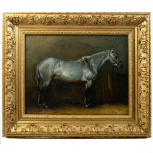 Portrait of a Grey Horse - Oil on Canvas, Circa 1850