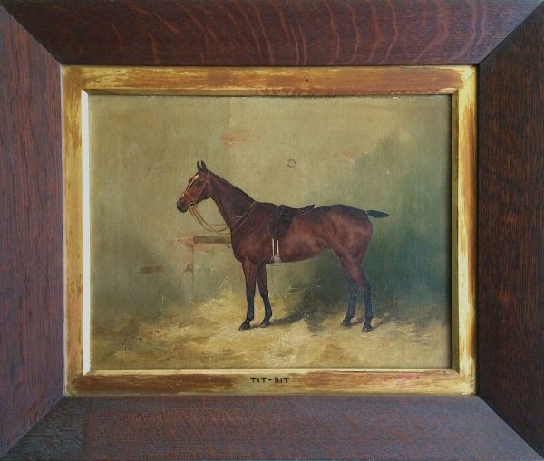 'Tit-bit' - Un cheval dans une écurie par HENRY FREDERICK LUCAS LUCAS (britannique 1848-1943)