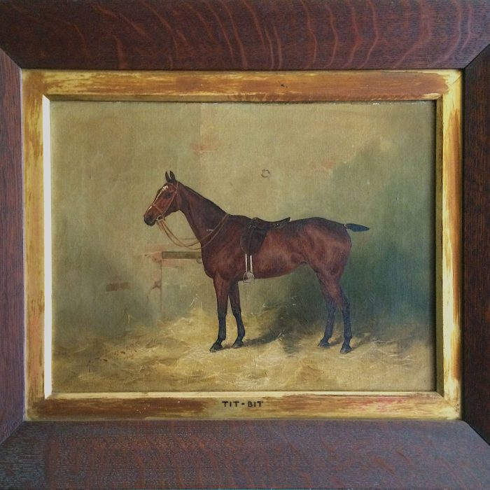 'Tit-bit' - Un cheval dans une écurie par HENRY FREDERICK LUCAS LUCAS (britannique 1848-1943)