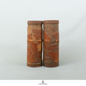 Paire de Bitong Chinois, Pots à Pinceaux - Dynastie Qing