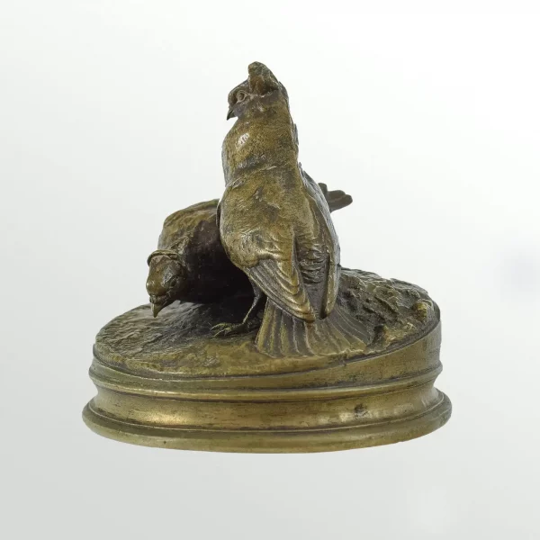 Beautiful BRONZE OF COCK & HEN PIGEONS signed Pierre-Jules Mêne (1810 – 1879) - Image 6