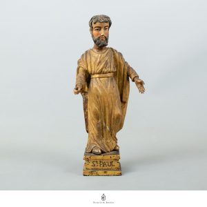 Saint Paul Statuette en bois polychrome - XVIII Ème.