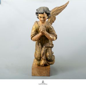 SCULPTURE D’ANGE EN BOIS POLYCHROME DU XVII ÈME - XVIII ÈME SIÈCLE