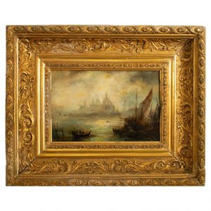 The Entrance to the Grand Canal, Venice - exquisite oil on panel, VENDU