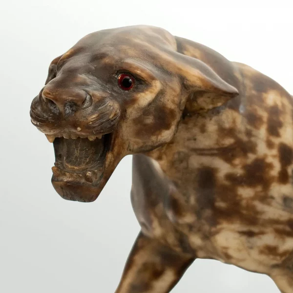 Art Deco Alabaster sculpture depicting a Roaring Tiger, early 20th century - Image 4
