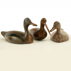 Trio de deux canards et un courlis - d'anciens leurres