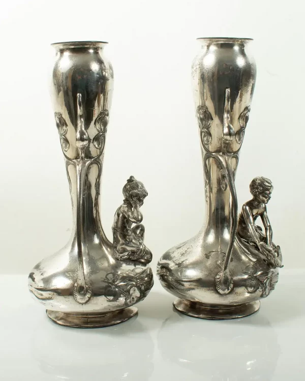 Rare Pair of ART NOUVEAU Vases by WMF, Circa 1900 - Image 3