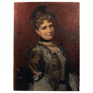 Belle Époque Portrait, Lady in Black Lace Bolero - mnr Jean-Louis Forain, c.1895