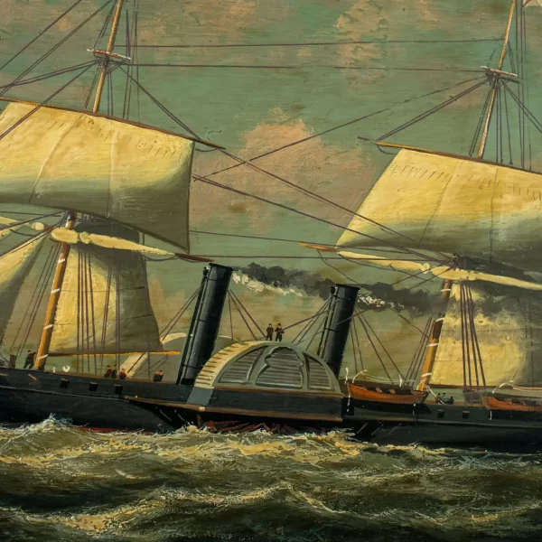 19th Century Oil on Panel of the RMSPC Steam Ship LA PLATA. dated 1876 - Image 2
