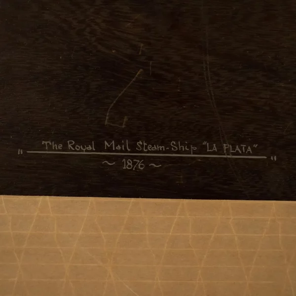 19th Century Oil on Panel of the RMSPC Steam Ship LA PLATA. dated 1876 - Image 4