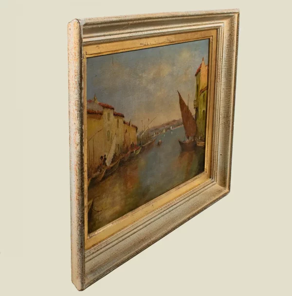 VENETIAN PORT by Lasson Oil on Canvas Signed, late 19 century - Image 3
