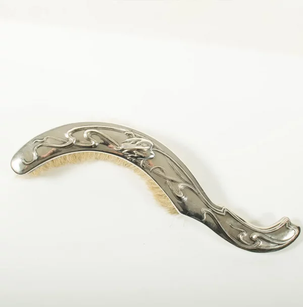 French ART NOUVEAU Silver-Plated Crumb Brush and Pan Set by Victor Saglier - Image 8