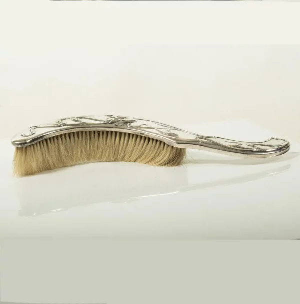 French ART NOUVEAU Silver-Plated Crumb Brush and Pan Set by Victor Saglier - Image 6