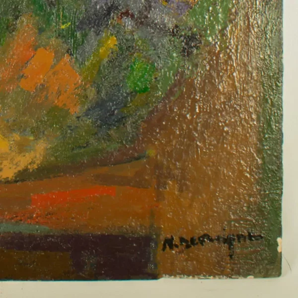 Nicole Devraigne, French - Signed oil on panel - The Cat on the Window Ledge - Image 3