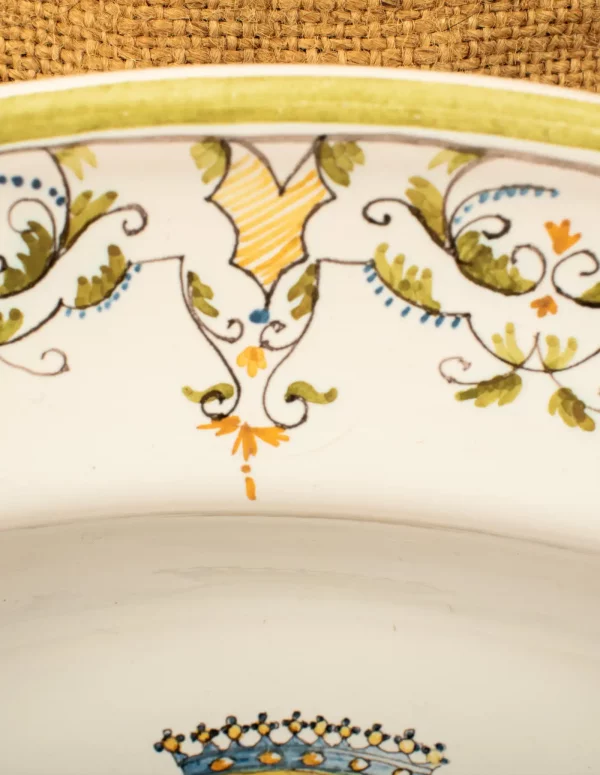 French Porcelain Shaving Dish, “Italien à Moustiers”, Early 20th Century - Image 6