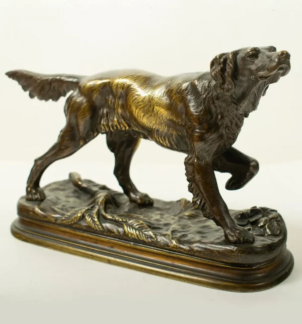 Bronze Sculpture by Jules Moigniez (1835–1894) Hunting Spaniel - 19th Century - Image 2