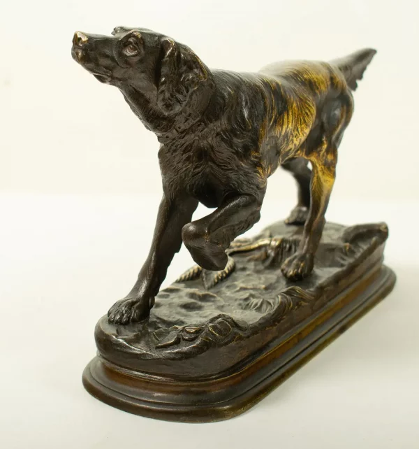 Bronze Sculpture by Jules Moigniez (1835–1894) Hunting Spaniel - 19th Century - Image 4
