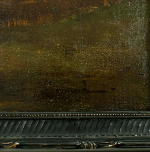 La Petite Course No. 9 Horse racing - Oil on Canvas after Alfred de Dreux. c1842 - Image 4