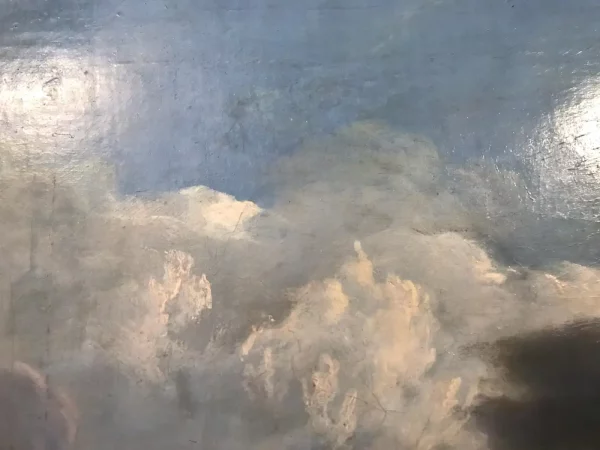 Oil on Canvas, 19 c. Dutch Ships Battling Stormy Seas, After Willem van de Velde - Image 6