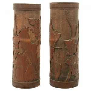 Pair of CHINESE BAMBOO BRUSH POTS