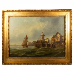 French Mediterranean Port, early 19th century, oil on Canvas