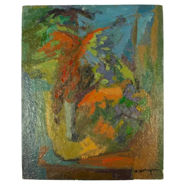 Nicole Devraigne, French - Signed oil on panel - The Cat on the Window Ledge