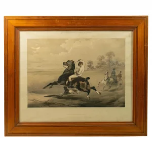 Lithograph Le Poney after Alfred de Dreux, coloured by Loeillot et Ciceri c1840
