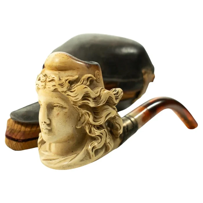 FRENCH MEERSCHAUM PIPE with case - 19th Century