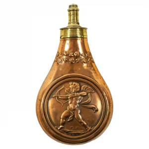 Small French PISTOL FLASK, CUPID, 19th Century