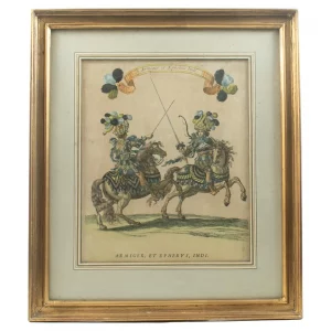 "Armiger et Ephebus Indi" — Hand-Coloured Engraving - Grand Carrousel 1662
