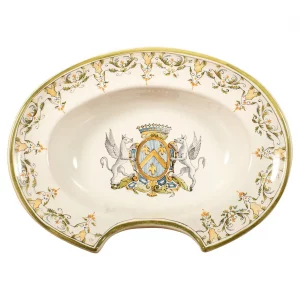 French Porcelain Shaving Dish, “Italien à Moustiers”, Early 20th Century