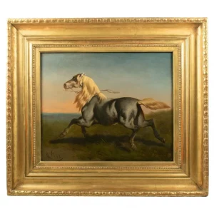 Théodore Fort (French 1810–1896) – Oil on Canvas – LOOSE HORSE