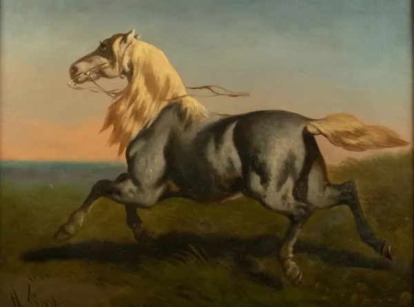 Théodore Fort (French 1810–1896) – Oil on Canvas – LOOSE HORSE - Image 2