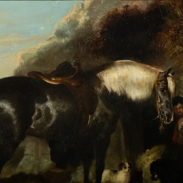 John Frederick II HERRING (1815-1907) - Young boy with a pony and his dogs - Image 3