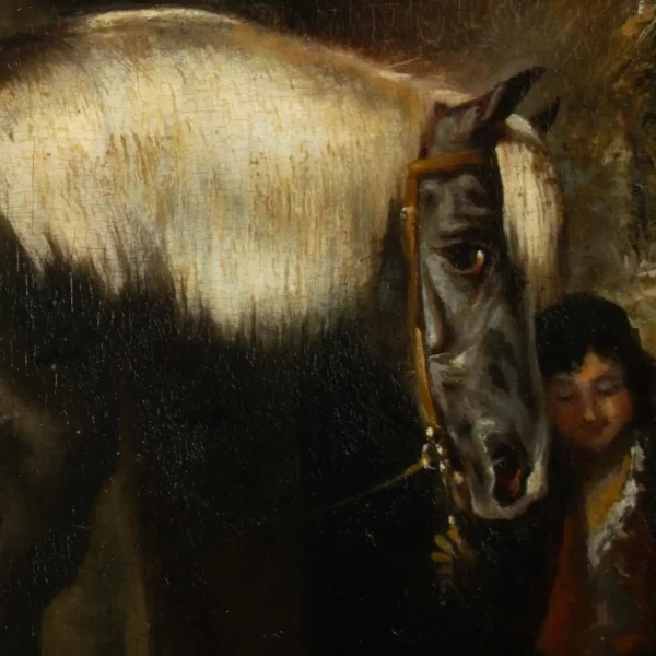 John Frederick II HERRING (1815-1907) - Young boy with a pony and his dogs - Image 2