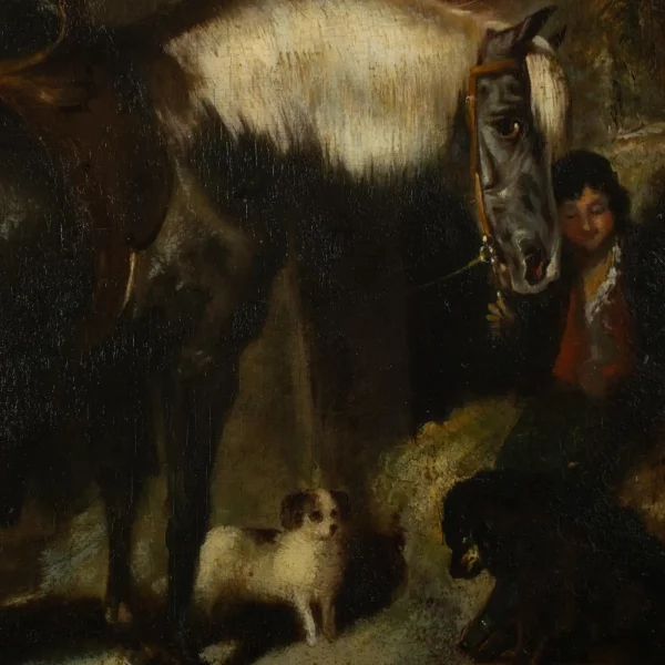 John Frederick II HERRING (1815-1907) - Young boy with a pony and his dogs - Image 7