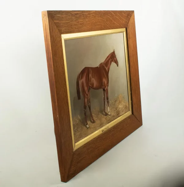 John Charles Tunnard - Oil on Canvas Portrait of a Chestnut Racehorse dated 1895 - Image 5