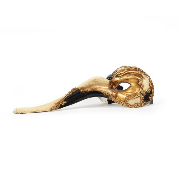 Exquisite Original Vintage Venetian “Medico della Peste” Mask in Gilt and Black Lacquer - Image 2