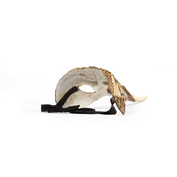 Exquisite Original Vintage Venetian “Medico della Peste” Mask in Gilt and Black Lacquer - Image 6
