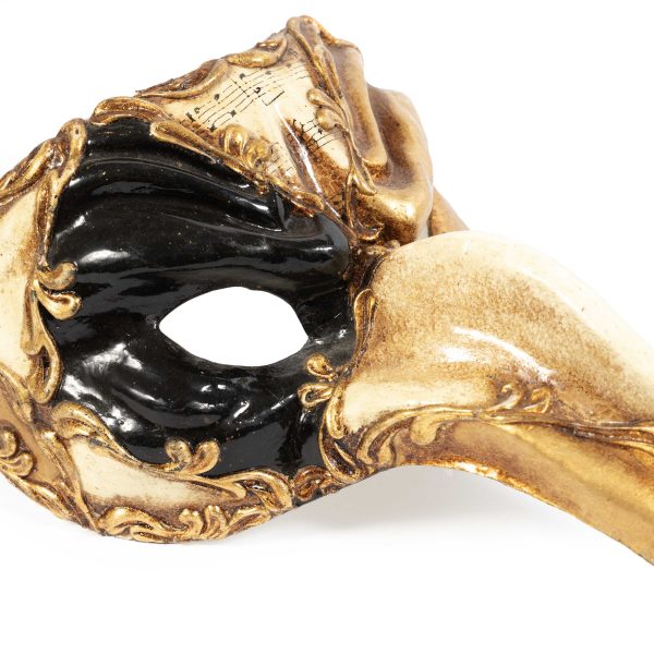 Exquisite Original Vintage Venetian “Medico della Peste” Mask in Gilt and Black Lacquer - Image 7
